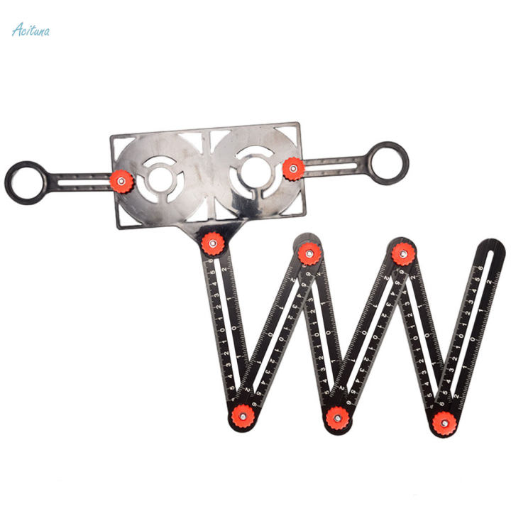 Construction Angle Ruler Multi Angle Ruler with Drilling Locator for Construction Workers ...