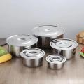 Stainless Steel Stock Pot 5 Pcs Set Food Saver, Steamer & Food Container with Lid Super Consist of 5 Pieces with Different Sizes Set 16-24cm. 