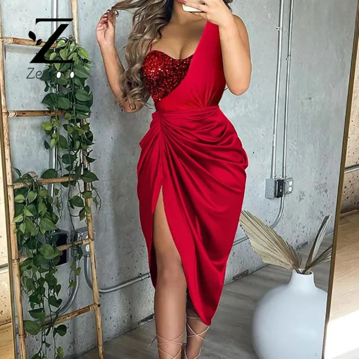 Zentora%20Bodycon%20Dress%20Single%20Shoulder%20Slit%20Off%20Shoulder%20Formal%20Dress%20-%20Image%203