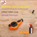 Pitik Marking Tools Chalk Line Reel,Manual/ Automatic,25 Meters/ 10 Meters Line,Measuring Construction Tool Free Ink. 