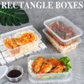 5/10/15/25/50pcs 1000ml Transparent Food-grade Rectangular Plastic Lunch Box And Fresh-keeping Container With Lid For Kitchen Foods Vegetable Fruits & Salads Etc.... 