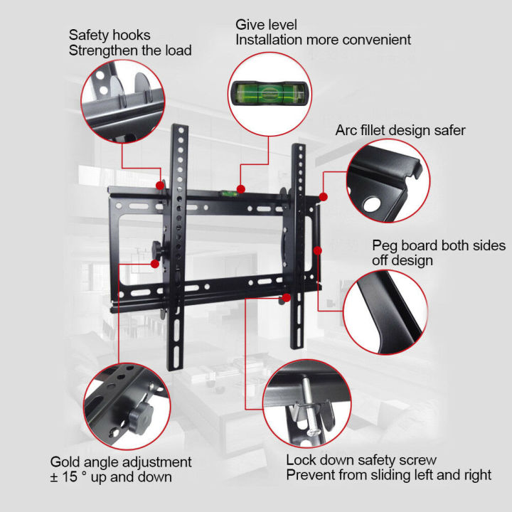 TV%20Wall%20Mount%20Bracket%2026-55%20inch%20Flat%20Panel%2015%20Degrees%20Tilt%20Angle%2032%2040%2042%2043%2049%2050%2052%2055%20inch%20LCD%20LED%20Bracket%20-%20Image%203