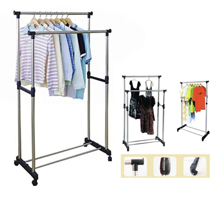 Double%20Pole%20Telescopic%20Clothes%20Hanger,%20Garment%20Drying%20Rack%20with%20Rolling%20Wheels%20Steel%20Floor%20Cloth%20Dryer%20Stand%20(TLS)%20-%20Image%205