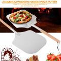 Eckige Pizzaschaufel, Aluminium Pizzaschieber mit Holzgriff. 