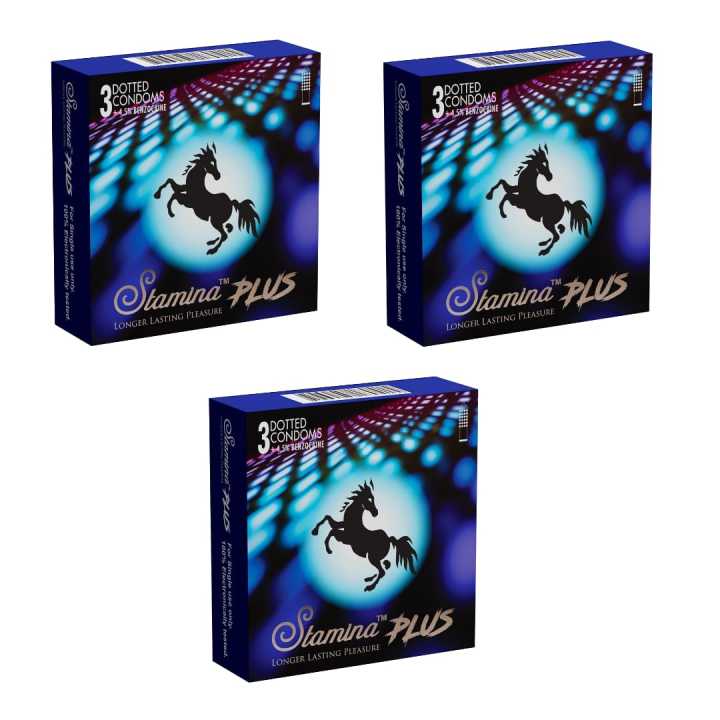 Stamina Plus Max Stamina Plus Delay Condoms For Longer Lasting Pleasure 9Pcs Dotted ...