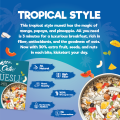 Oateo Muesli Tropical Mix – 400g – 30% Extra Fruits, Nuts & Seeds – Natural Ingredients – High-Fiber & Protein. 
