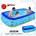 Intime 262cm 3 Rings Inflatable Rectangular Baby Swimming Pool Kids Pool Bathtub. 