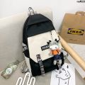 Men's Backpack Men's College Students Space Boys Embroidery ins Backpack High School Simplicity Schoolbag Casual Thorn Back Lady ﹩. 