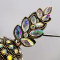 ESH Light gold Indian Vintage Bollywood dangle drop jhumka jimikki earring Trendy Leaf Design Pearl Drop & Multi Stone-Studded earring for women and girl. 