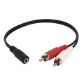 30cm 3.5mm Audio Jack Female to 2RCA Male Audio Cable For Connecting PC to Amplifier. 