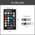 RGB T10 Colorful 12V Parking LED Multi-mode Color Changing COB Burst Flashing Wedge Auto Light Car Interior Decorative Lights with Remort Control. 