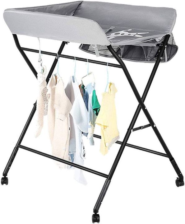 Baby Nappy Changing Table | Baby Massage Table with Wheels, Adjustable ...