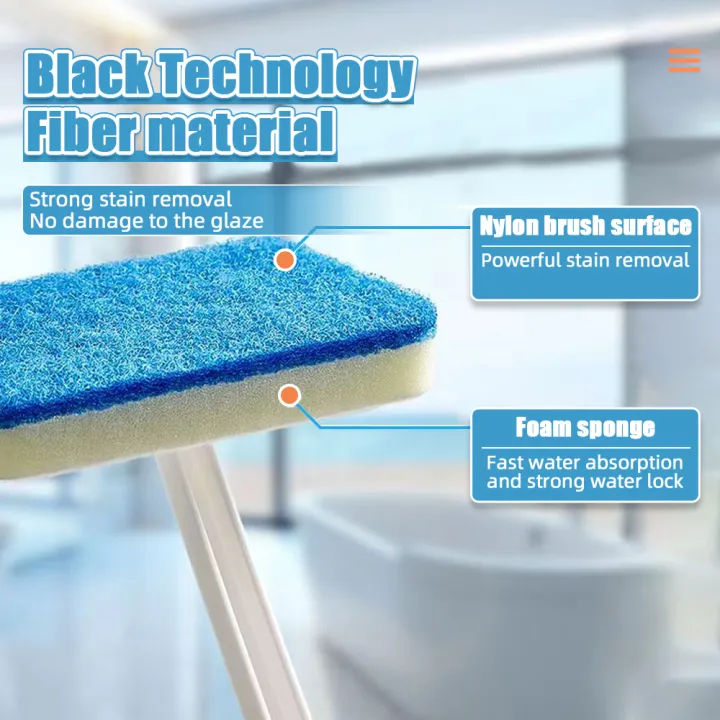 Cleaning%20Shower%20Floor%20Tiles%7Clong-handle%20Tile%20&%20Glass%20Cleaning%20Brush%20With%20Replaceable%20Sponge%20Head%20-%20Image%205