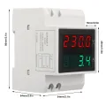 Voltmeter Ammeter Volt Ampere Meter Flame Retardant LED Nixie Tube 4 Digit Display AC80-300V DIN Rail Installation for Home. 