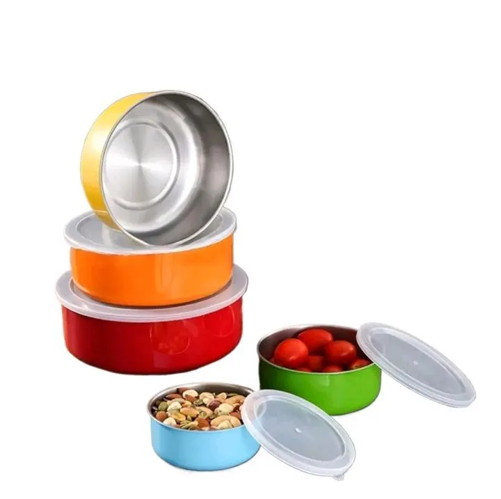 Stainless Steel Protect Box Food Container / Printed Fresh Box Multicolor 5 Pcs Set Home...