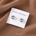Matte Silk Scarf No Snag Hijab Magnet Brooch Strong Magnetic Buttons Round Silk Scarf Shawl Dual-use Collar Clip Cufflinks. 