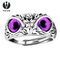 Prism Finger Ring Ultralight Adjustable Owl Ring with Big Eyes Simple Style Finger Band for Women Men Engagement Wedding Jewelry Gift. 