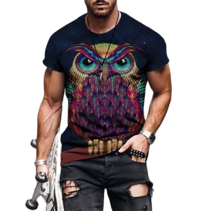 Summer%20men's%20short%20sleeved%203D%20printed%20polyester%20o-neck%20casual%20color%20pattern%20loose%20top%20T-shirt%20oversized%20-%20Image%204