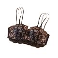 TZ Arrival Rimless Back Lace Underwear Women's Upper Bracing Adjustable Parammary Small Chest Push-Up Bra Set. 