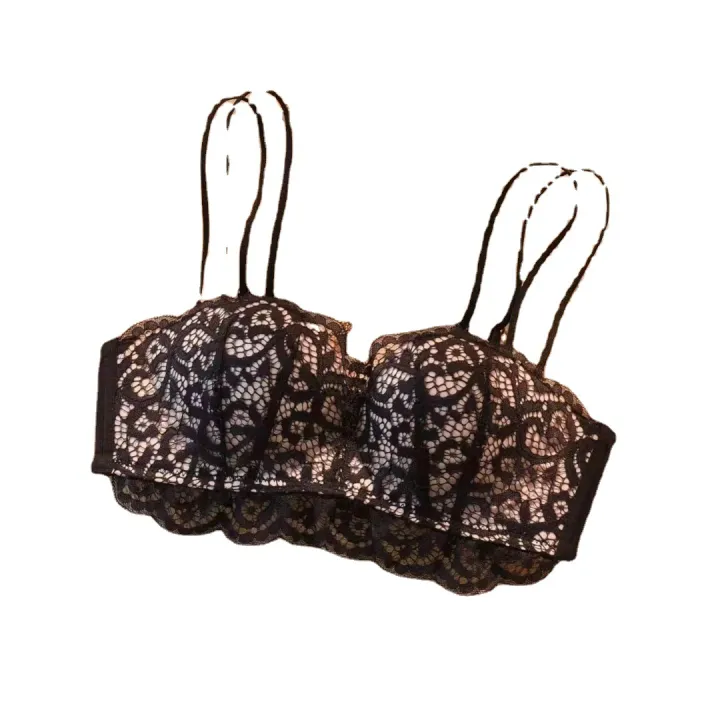 TZ%20Arrival%20Rimless%20Back%20Lace%20Underwear%20Women's%20Upper%20Bracing%20Adjustable%20Parammary%20Small%20Chest%20Push-Up%20Bra%20Set%20-%20Image%207