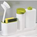 3-Piece Sink Tidy Set Plus - Kitchen Sink Organizer with Built in Soap Dispenser, Dishwasher Liquid, Brush, Sponge, etc.. 