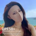 Portable Anti-UV Ice Silk Sunscreen Mask Eye Corner Protection Outdoor Face Shield Face Gini Mask Traceless Sun Protection Driving Face Cover Ladies/Girls. 
