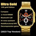 Oteeto TU81 Gold Edition Ultra Amoled Display Smartwatch 3 Straps. 