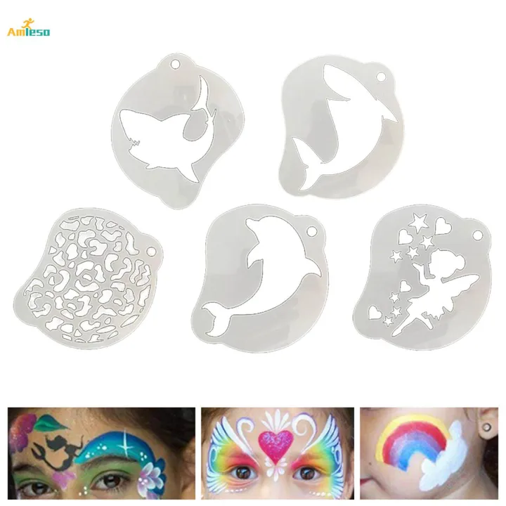 Face%20Painting%20Stencil%20for%20Holiday%20Halloween%20Smooth%20Half%20Face%20Use%20Irregular%20-%20Image%202