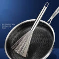 Stainless Steel Pan Brush Bowl Plate Long Handle Strong Decontamination Convenient Fast Sink Stove Kitchen Clean Tools. 