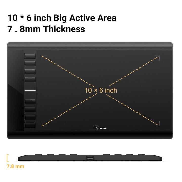 UGEE%20M708%20V3%20Graphics%20Drawing%20Tablet%2010X6%20Inch%20Digital%20Pen%20Tablets%20with%208%20Shortcuts%208192%20Levels%20Compatible%20Android%20Windows%20-%20Image%204