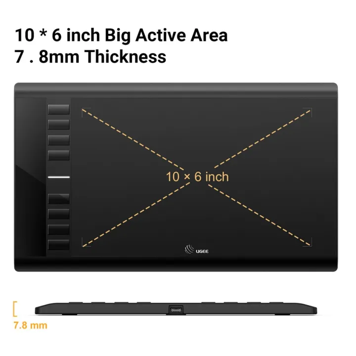 UGEE%20M708%20V3%20Graphics%20Drawing%20Tablet%2010X6%20Inch%20Digital%20Pen%20Tablets%20with%208%20Shortcuts%208192%20Levels%20Compatible%20Android%20Windows%20-%20Image%204