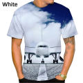 New Summer Fashion Blue Sky And Airplane 3D Printed T-Shirt Unisex Cool Casual Short-Sleeved T Shirt Breathable Oversized Tees. 