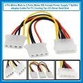4 Pin Molex Male to 2 Ports Molex IDE Female Power Supply Y Splitter Adapter Cable For PC Cooling Fan CD Driver Hard Disk. 