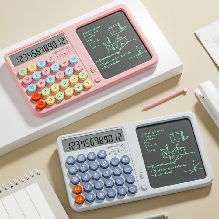 LCD Writing Board with Stylus Large Display Calculator with Notepad Eye ...