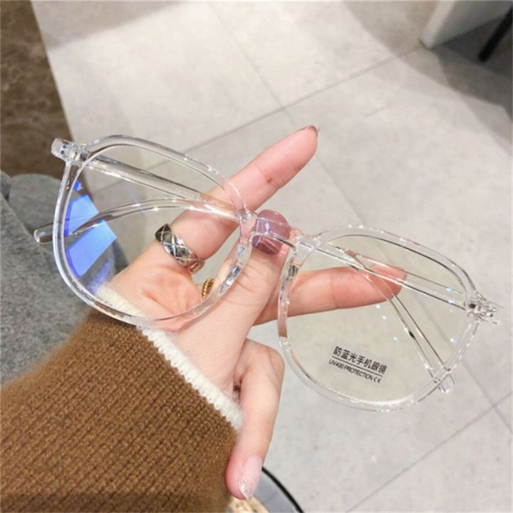 New Fashion Transparent Anti Blue Light Blocking Photochromic Eyewear Sunglass Uv400 Protection Glasses Flat Mirror Eyeglasses