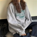 Yfashion Women  Sweatshirt Loose Crew-neck Long-sleeve Letter Printed Pullover Sweater color. 