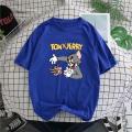 Cat And MouseTT-shirt Men's Tom Jerry Cartoon Cartoon Short Sleeve Cotton Youth Student Couple Summer Wear. 