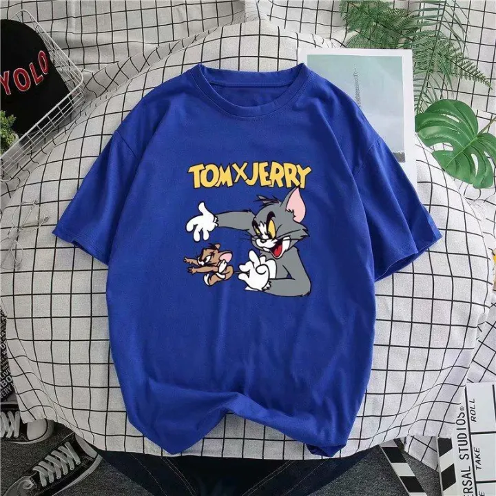 Cat%20And%20MouseTT-shirt%20Men's%20Tom%20Jerry%20Cartoon%20Cartoon%20Short%20Sleeve%20Cotton%20Youth%20Student%20Couple%20Summer%20Wear%20-%20Image%208
