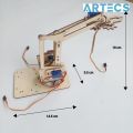 DIY meArm 4DOF Mini Industrial Arduino Robotic Arm (version 1.1) Latest Deluxe Kit laser cut wooden plate frame set meArm robot arm learner kit. 