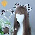Women Headband Dalmatians Ear Scrunchies Cute Plush Dot Print Dog Ears Headband Kid Adult Animal Shape Elastic Hair Hoop Cosplay Costume Accessory Gift Cartoon Hair Hoop. 