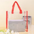 Pvc Waterproof Casual Fashion Clear Vinyl Bag Transparent See Through PVC Purse Handbag Crossbody Messenger Bag. 