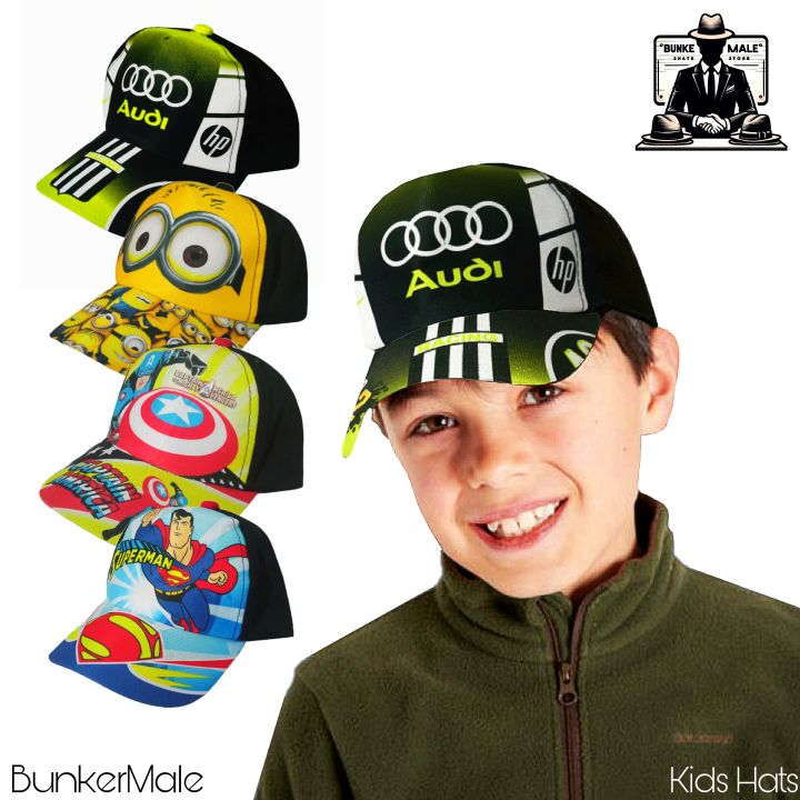 Printed Kids Hat Kids Baseball Cap Adjustable Kids Hats Sun Visor Hat & Caps Unisex Plain Black Cap Hat For Kids