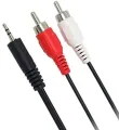 3.5 MM Male Jack to AV 2 RCA Male Stereo Music Audio Cable Cord AUX for Mp3 Pod Phone TV Sound Speakers 1.5M. 
