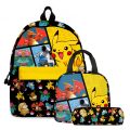 2PC/3PC-Set Pikachu Pokemon Pokémon Pikachu Backpack Student School Bag Pencil Case Children's Gifts Cartoon School Bag MochilaBasketball. 