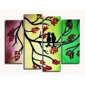 4pcs Hand Painted Abstract Modern Art Painting On Canvas Framed Wall Art Home Decor. 