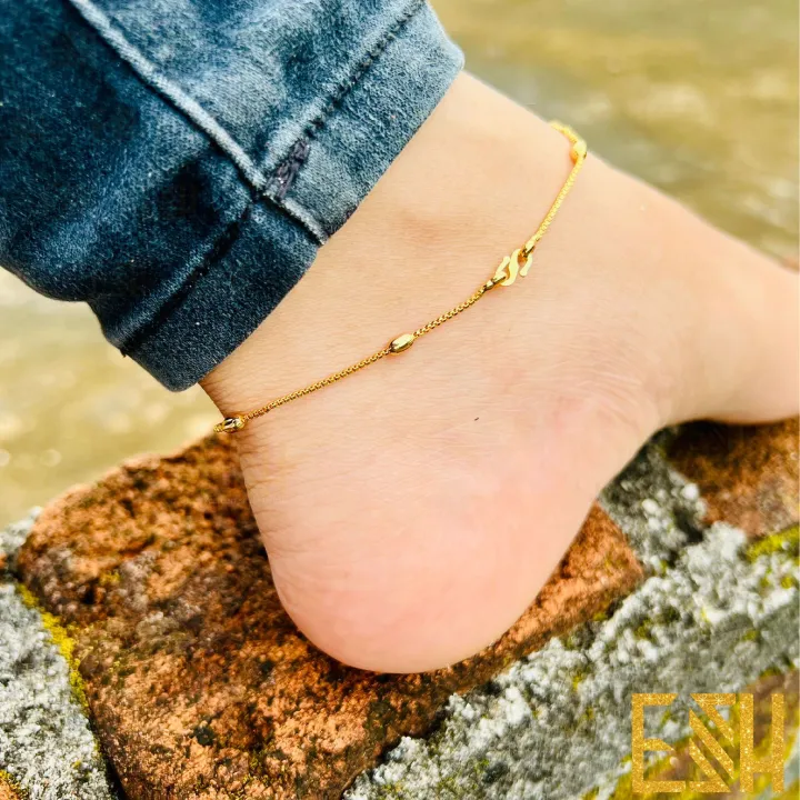 Gold%20Plated%20latest%20OVAL%20Type%20Anklet%20Foot%20Jewelry%2010inch%20Box%20Chain%20Kolusu%20for%20Women%20-%20Image%206