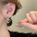 Youbo Metal Texture Multi-Ring Knotted Stud Earrings for Women ins Trendy Elegant High-Grade All-Match Cold Earrings Earrings. 