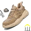 【ThinkWay】Work Safety Shoes Steel Toe Anti-puncture Indestructible Men Boots Kevlar Insole Suede Leather Upper Comfotable Sneakers. 