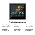 Voltage Amperage 6In1 Power Energy Monitor AC 50.0-300.0V 100A Volt Amp Watt Meter with Current Transformer CT. 