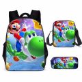 Super Mario Bros Boys Girls Cartoon Bags Pencil Case Messenger Bag Children 3PCS Student School Bags Orthopedic Backpack. 